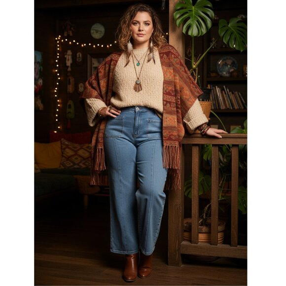 Cotton:On Petite Pocket Flare Jeans β Size 12 - Picture 5 of 7